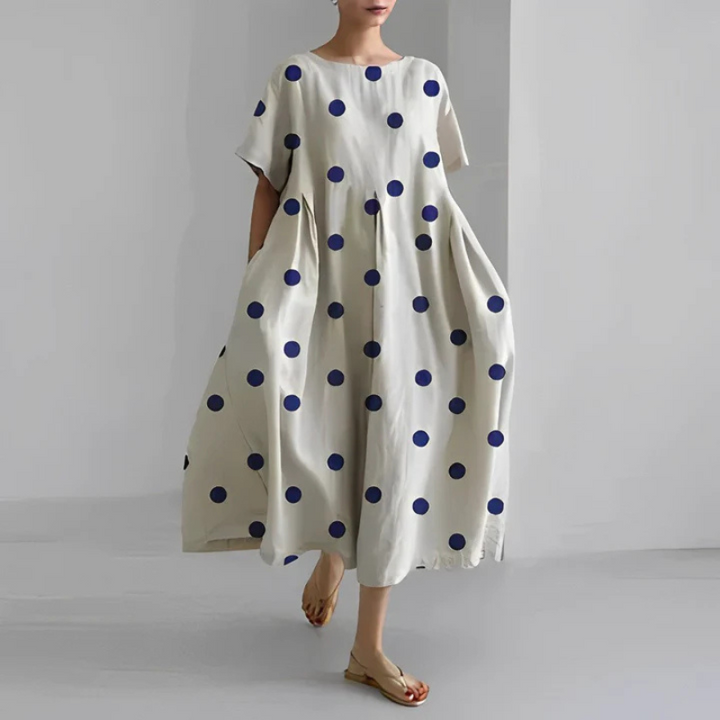 Boho-Midikleid für Damen mit zartem Blumenmuster, fließender Passform und vielseitigem Stil, perfekt für jeden Anlass.