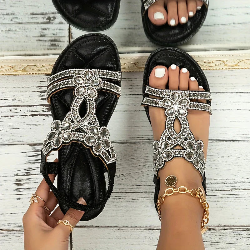 Boho-Stil Sandalen für Damen, orthopädisch, bequem, in warmen Erdtönen, ideal für stilvolle und komfortable Sommerlooks.