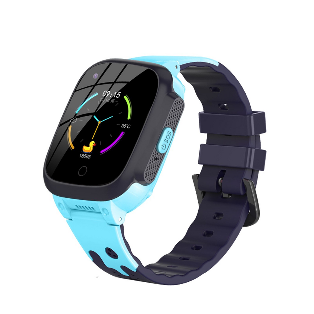 "Bunte Kids Smartwatch mit 4G GPS, Videoanruf & SOS-Taste, wasserdicht, ideal für Sicherheit und Kommunikation der Kinder."