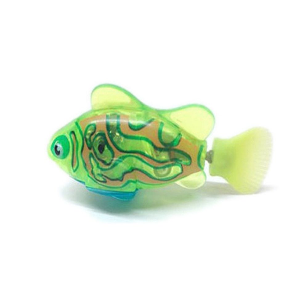 "Bunte, leuchtende Fisch-Spielzeuge in einem Glas, die lebensechte Bewegungen zeigen und das Jagdverhalten stimulieren."