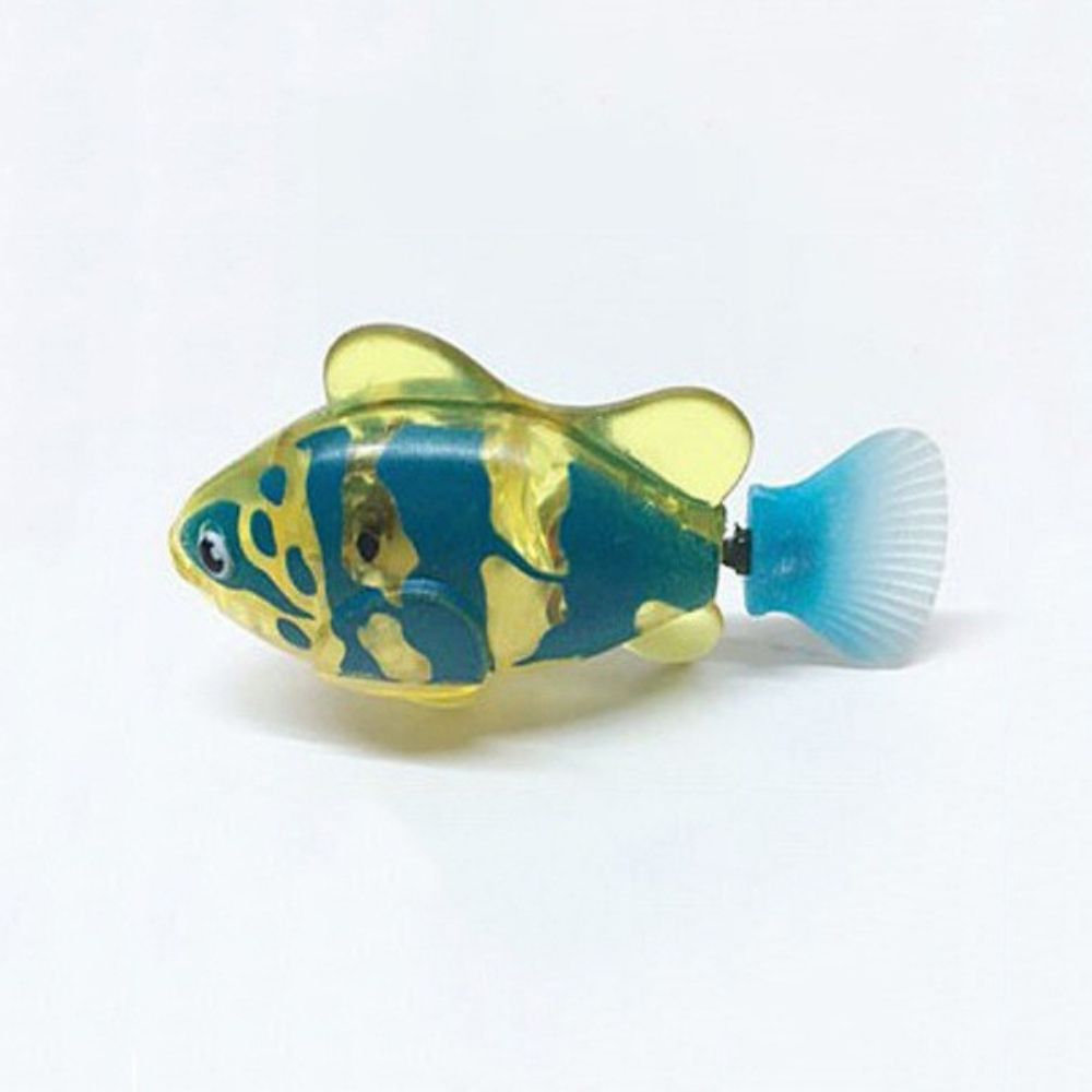 "Bunte, leuchtende Fisch-Spielzeuge in einem Glas, die lebensechte Bewegungen zeigen und das Jagdverhalten stimulieren."