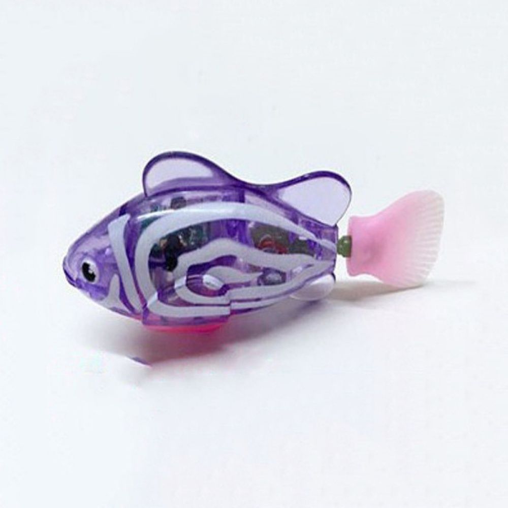 "Bunte, leuchtende Fisch-Spielzeuge in einem Glas, die lebensechte Bewegungen zeigen und das Jagdverhalten stimulieren."