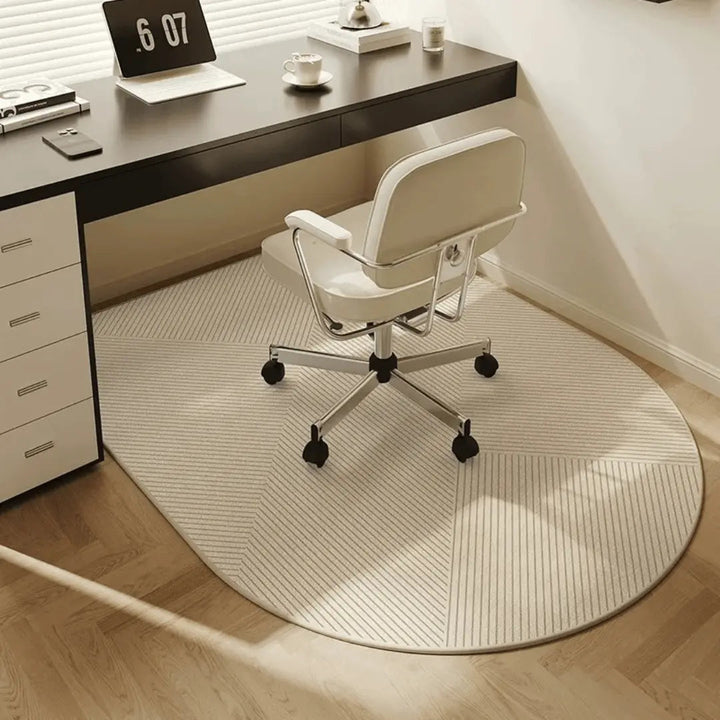 "Bürostuhlmatte aus Velours, schützt vor Kratzern, stilvolles Design, ideal für moderne Büros und Home Offices."