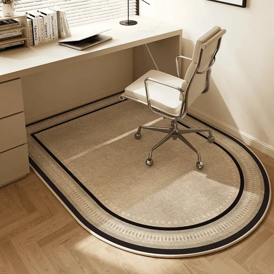 "Bürostuhlmatte aus Velours, schützt vor Kratzern, stilvolles Design, ideal für moderne Büros und Home Offices."