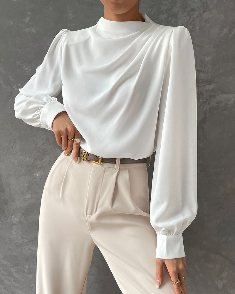 Elegante Bluse mit Stehkragen