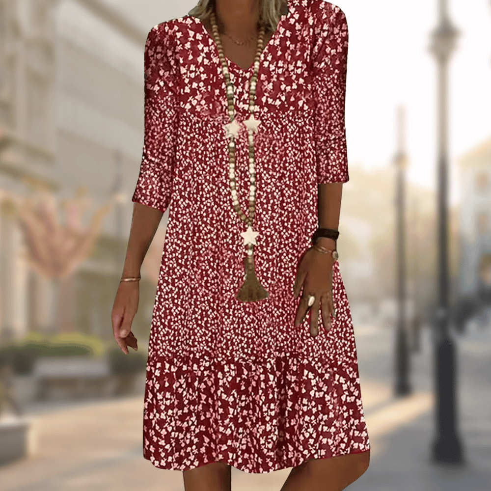 Chic-Damenkleid in elegantem Design, zeitlose Silhouette, hochwertiger Stoff, ideal für Büro, Feiern, Dinner.
