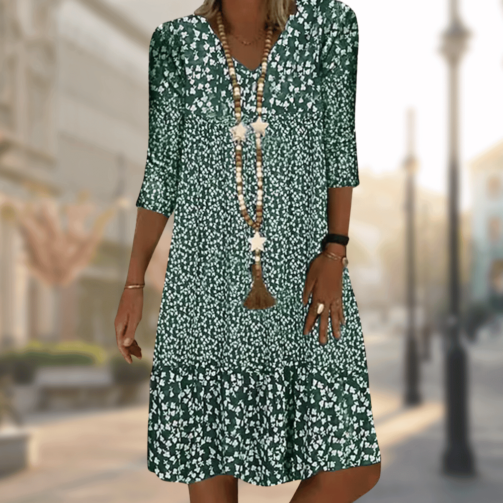Chic-Damenkleid in elegantem Design, zeitlose Silhouette, hochwertiger Stoff, ideal für Büro, Feiern, Dinner.