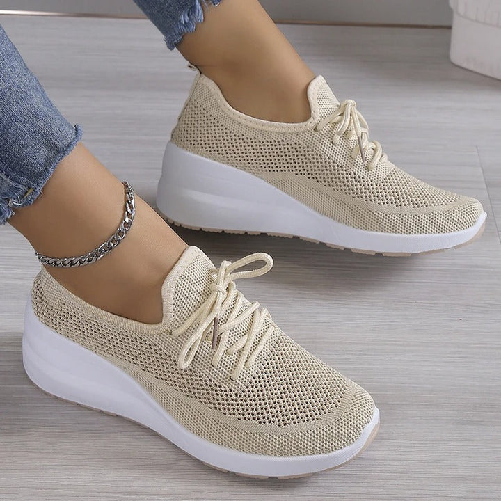 "Damen atmungsaktive Schlupf-Schnürschuhe, bequem und modisch, leichtes Schnürdesign, vielseitig, elegante Damenschuhe"