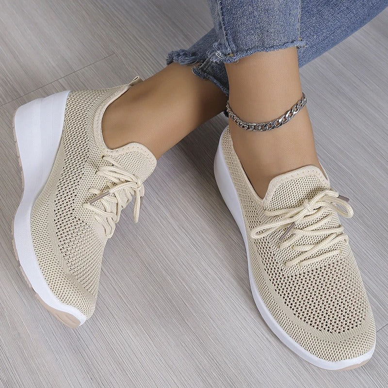 "Damen atmungsaktive Schlupf-Schnürschuhe, bequem und modisch, leichtes Schnürdesign, vielseitig, elegante Damenschuhe"