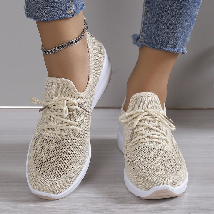 "Damen atmungsaktive Schlupf-Schnürschuhe, bequem und modisch, leichtes Schnürdesign, vielseitig, elegante Damenschuhe"