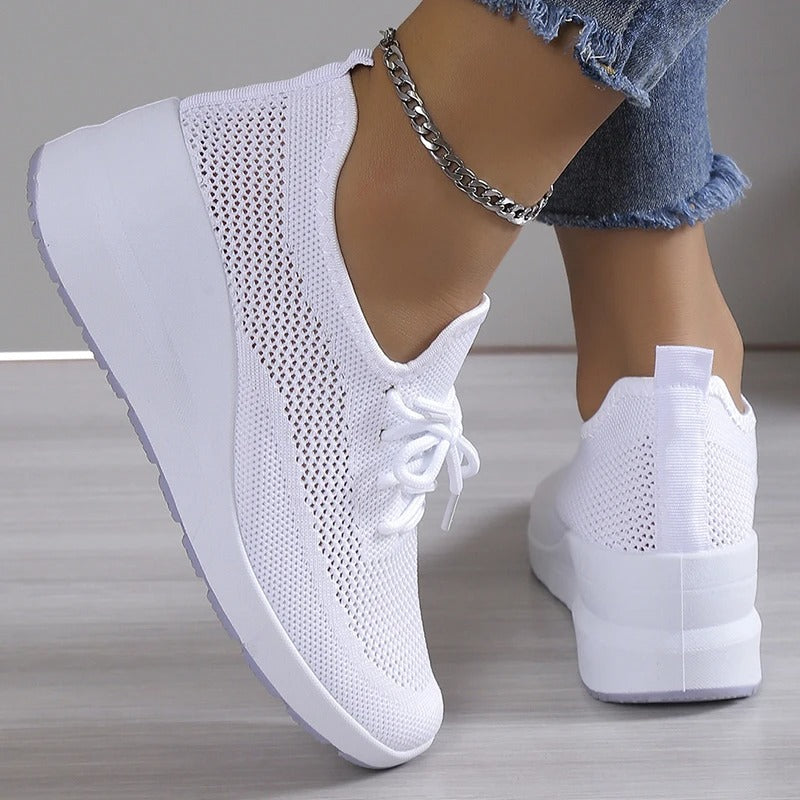 "Damen atmungsaktive Schlupf-Schnürschuhe, bequem und modisch, leichtes Schnürdesign, vielseitig, elegante Damenschuhe"