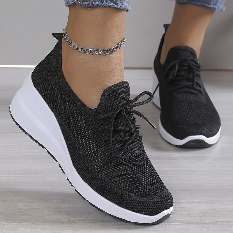 "Damen atmungsaktive Schlupf-Schnürschuhe, bequem und modisch, leichtes Schnürdesign, vielseitig, elegante Damenschuhe"
