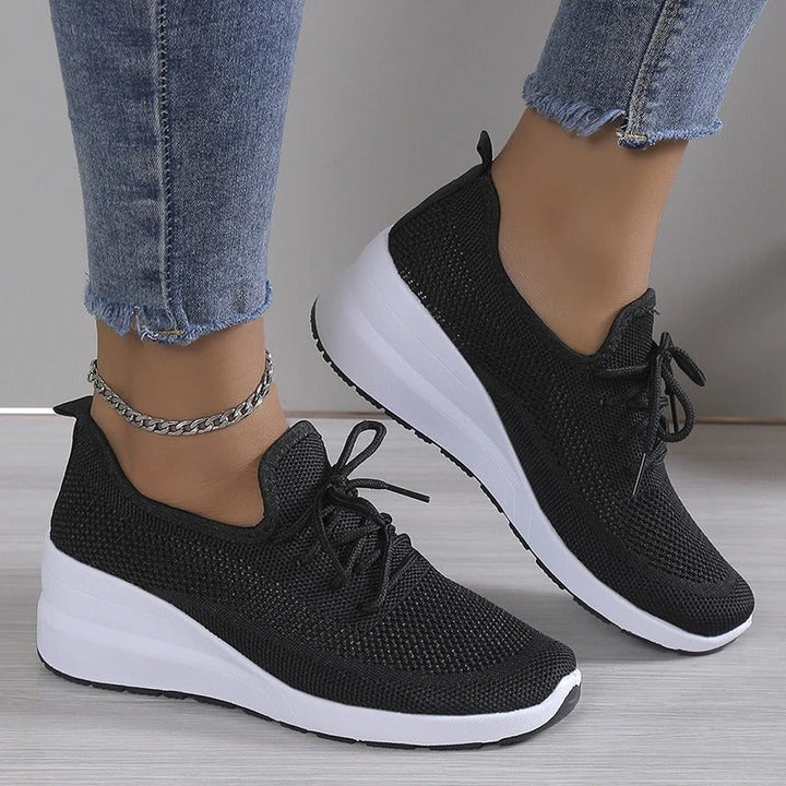 "Damen atmungsaktive Schlupf-Schnürschuhe, bequem und modisch, leichtes Schnürdesign, vielseitig, elegante Damenschuhe"
