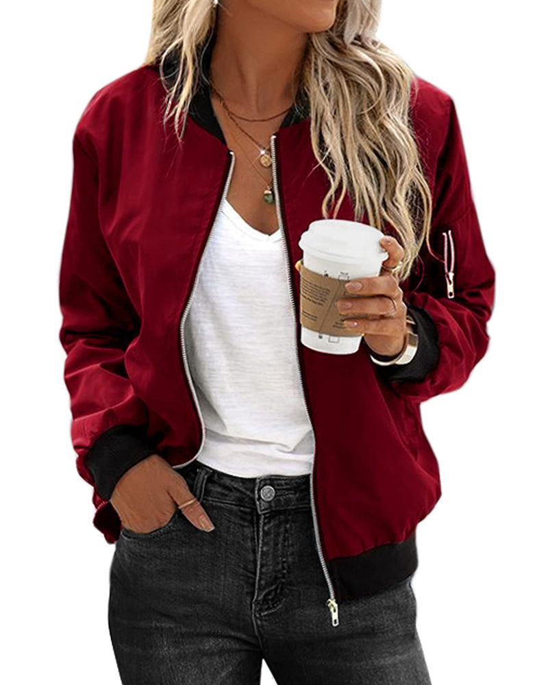 "Damen Bomberjacke, schwarz, klassischer Stil, bequem, vielseitig, modisch, passend für Alltag und besondere Anlässe."