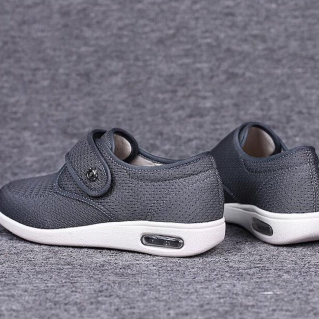 "Damen Diabetikerschuhe mit extraweiter Passform, gepolsterter Innensohle, eleganter Stil in Blau, Grau, Hellbraun oder Schwa