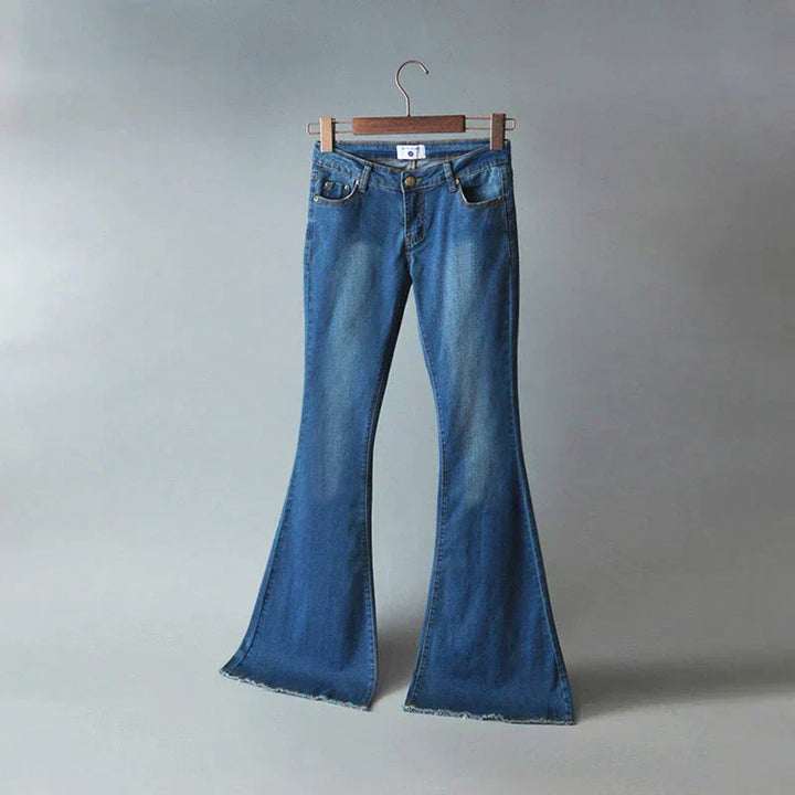 Damen-Jeans im Bootcut-Stil, hohe Taille, elastisch, schmeichelhafte Passform, vielseitig kombinierbar für Freizeit und Allta