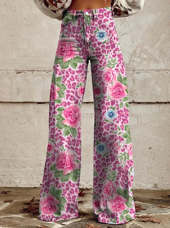 "Damen lange Denim Hose, lockere Passform, atmungsaktiv, einzigartiges Design, perfekt für Sommer, vielseitiger Stil."