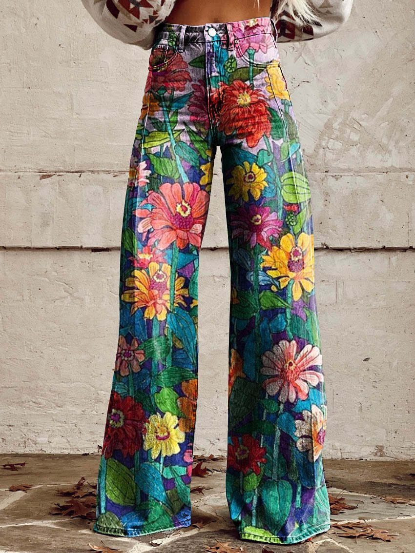 "Damen lange Denim Hose, lockere Passform, atmungsaktiv, einzigartiges Design, perfekt für Sommer, vielseitiger Stil."
