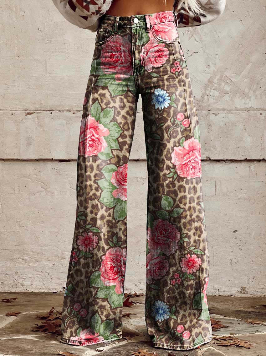 "Damen lange Denim Hose, lockere Passform, atmungsaktiv, einzigartiges Design, perfekt für Sommer, vielseitiger Stil."