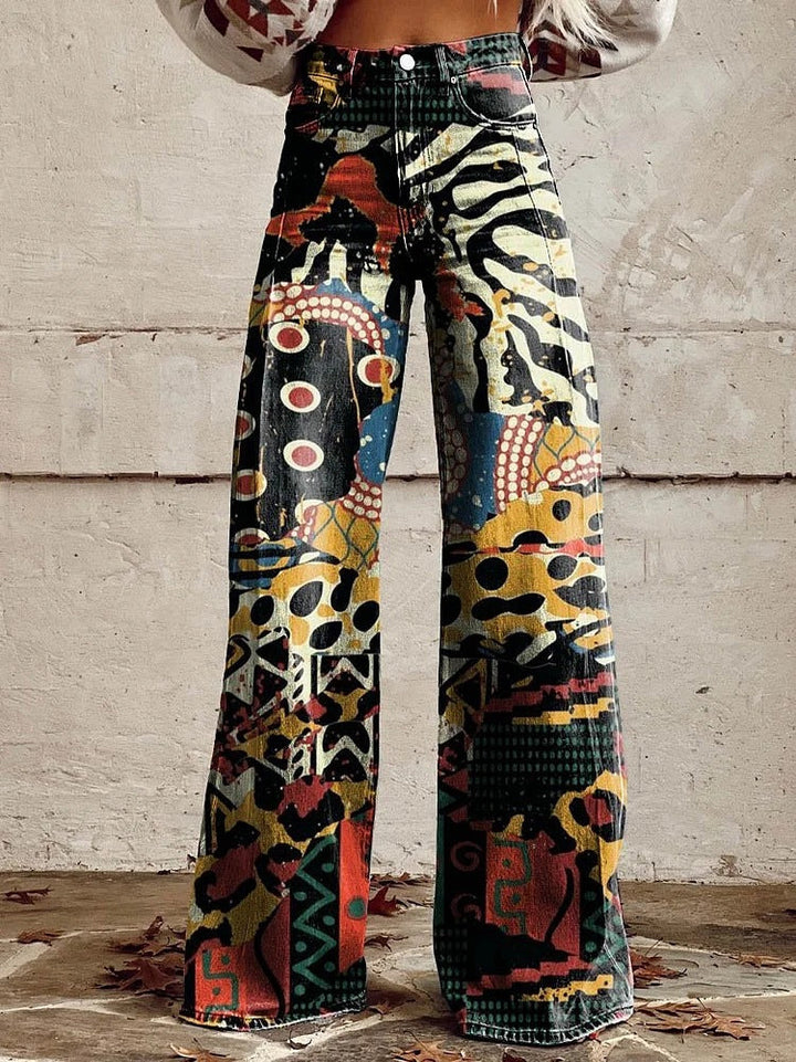 "Damen lange Denim Hose, lockere Passform, atmungsaktiv, einzigartiges Design, perfekt für Sommer, vielseitiger Stil."