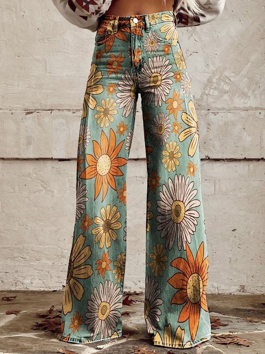 "Damen lange Denim Hose, lockere Passform, atmungsaktiv, einzigartiges Design, perfekt für Sommer, vielseitiger Stil."