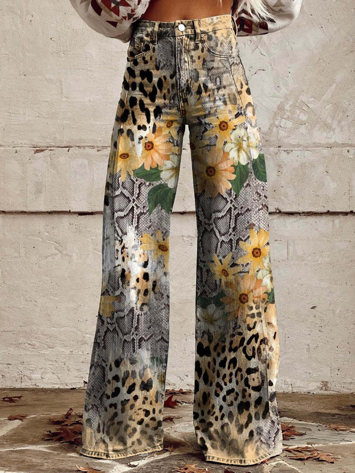 "Damen lange Denim Hose, lockere Passform, atmungsaktiv, einzigartiges Design, perfekt für Sommer, vielseitiger Stil."