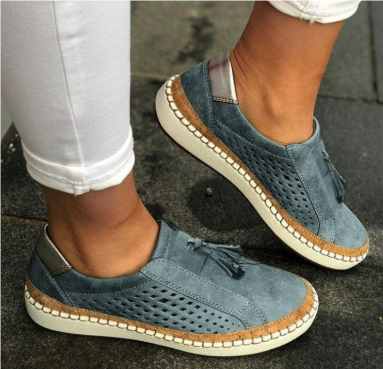 "Damen lässige Schuhe, blau, mit flexibler rutschfester Sohle, bequem, ideale Alltagsschuhe für Stil und Komfort."