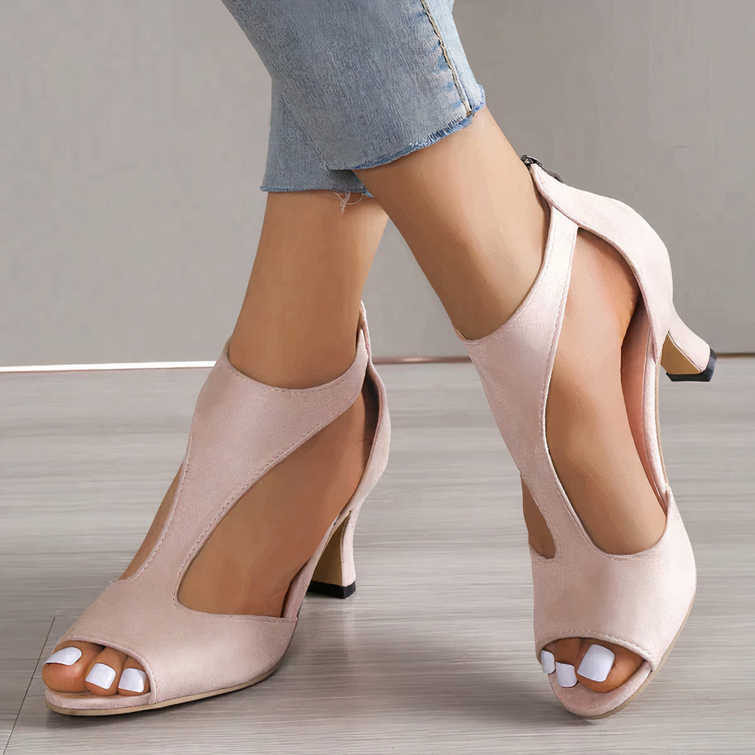 Damen Orthopädische Absatzsandalen in Schwarz, modernes Design, weiche Innensohle, ideal für Komfort und Fußgesundheit.
