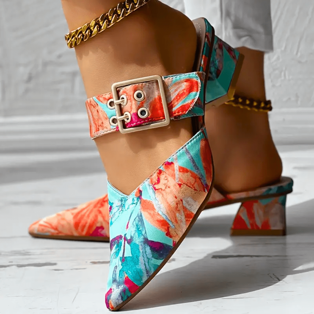 "Damen orthopädische Absatzschuhe, elegantes Design mit anpassbaren Riemen, optimaler Komfort und vielseitige Optik."