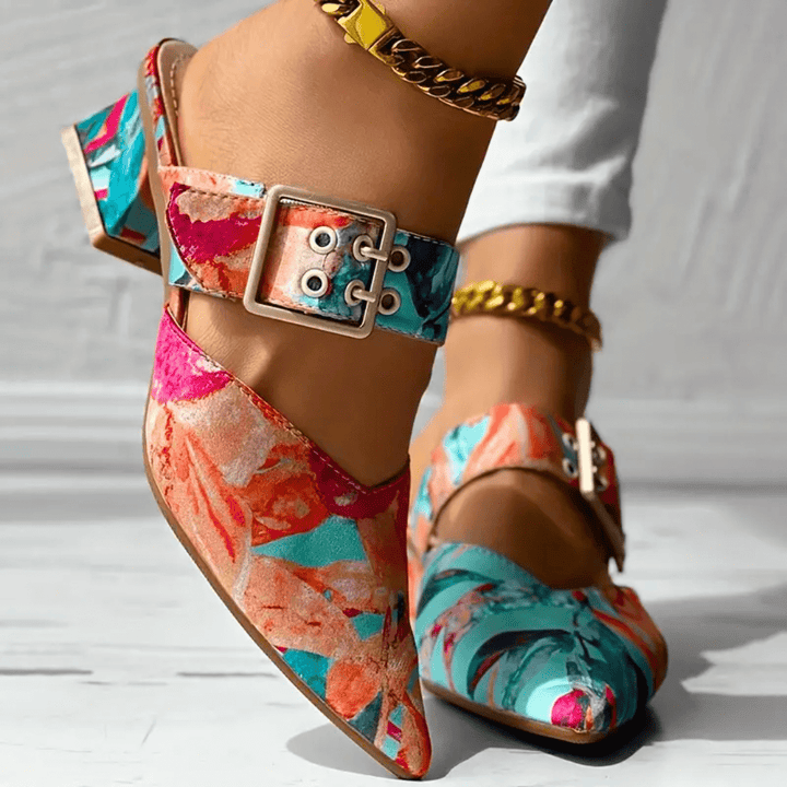 "Damen orthopädische Absatzschuhe, elegantes Design mit anpassbaren Riemen, optimaler Komfort und vielseitige Optik."
