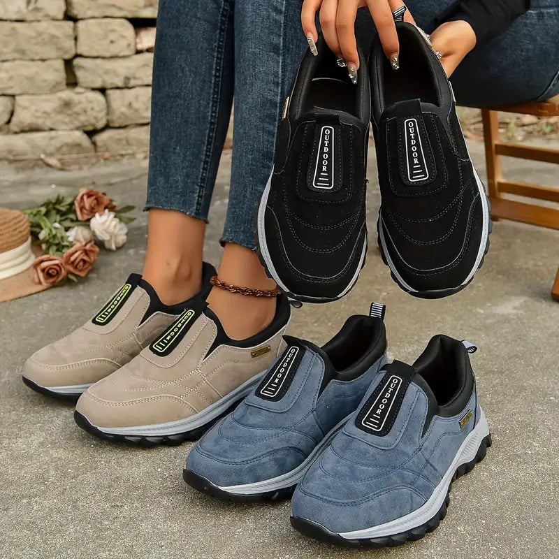 "Damen Orthopädische Schuhe, ergonomisch, atmungsaktiv, Sneaker, blaues Design. Komfort und Stil für ganztägigen Halt."