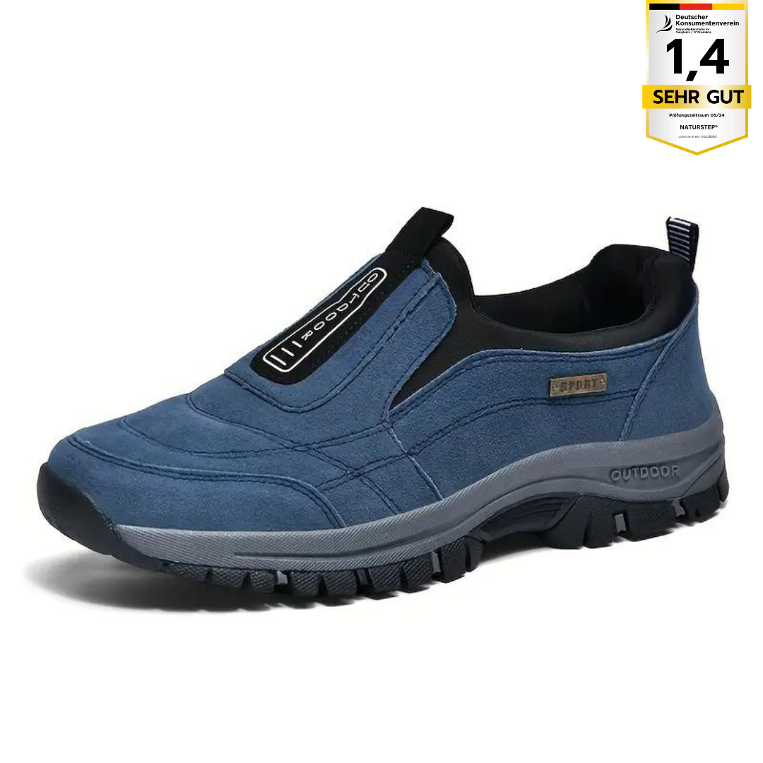 "Damen Orthopädische Schuhe, ergonomisch, atmungsaktiv, Sneaker, blaues Design. Komfort und Stil für ganztägigen Halt."