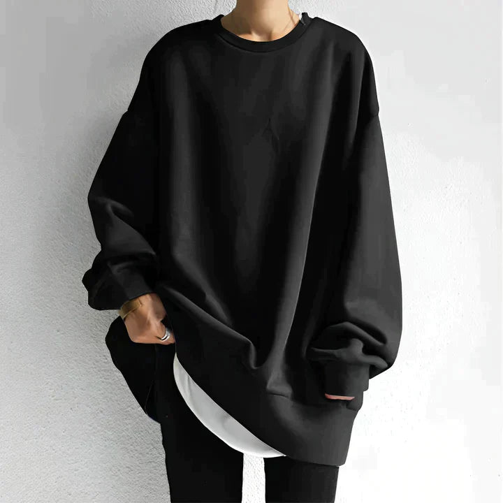 "Damen Oversize Sweatshirt, lockere Passform, weicher Stoff, erhältlich in mehreren Farben, ideal für lässige Outfits."