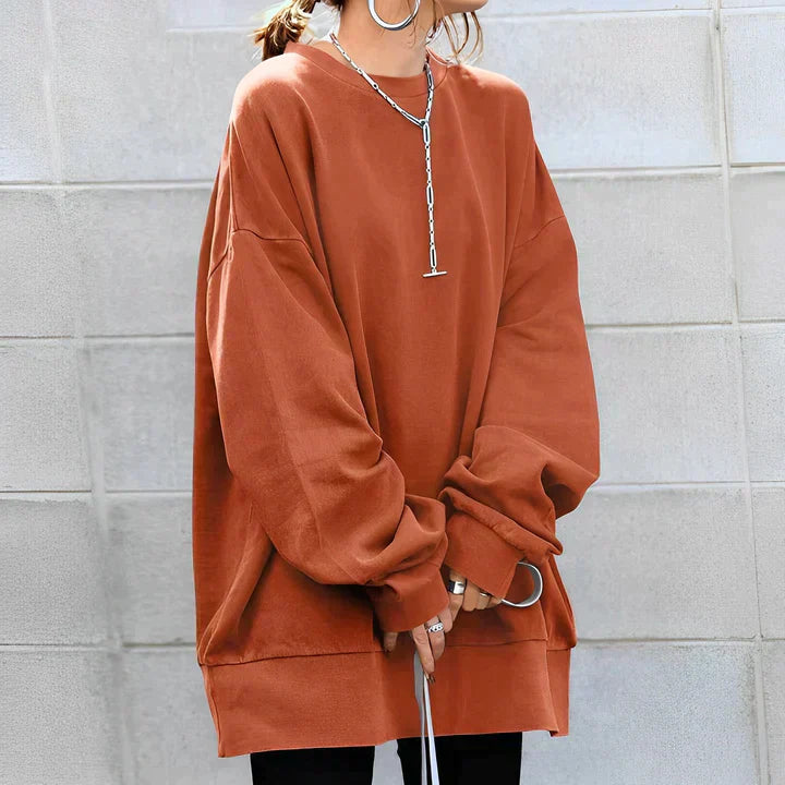 "Damen Oversize Sweatshirt, lockere Passform, weicher Stoff, erhältlich in mehreren Farben, ideal für lässige Outfits."