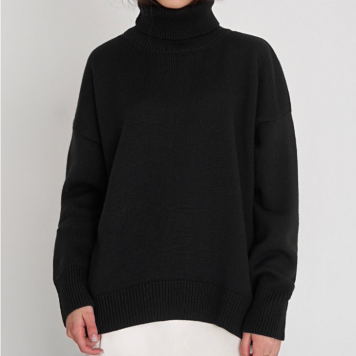 "Damen Rollkragenpullover in Braun, lockere Passform, kuscheliger Rollkragen, elegant und vielseitig, verschiedene Farben"