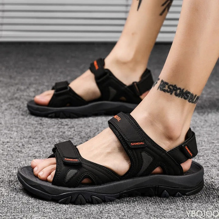 "Damen Sandalen, ergonomisch geformt, rutschfest, robust, ideal für Alltag in Armeegrün, Dunkelblau oder Schwarz."