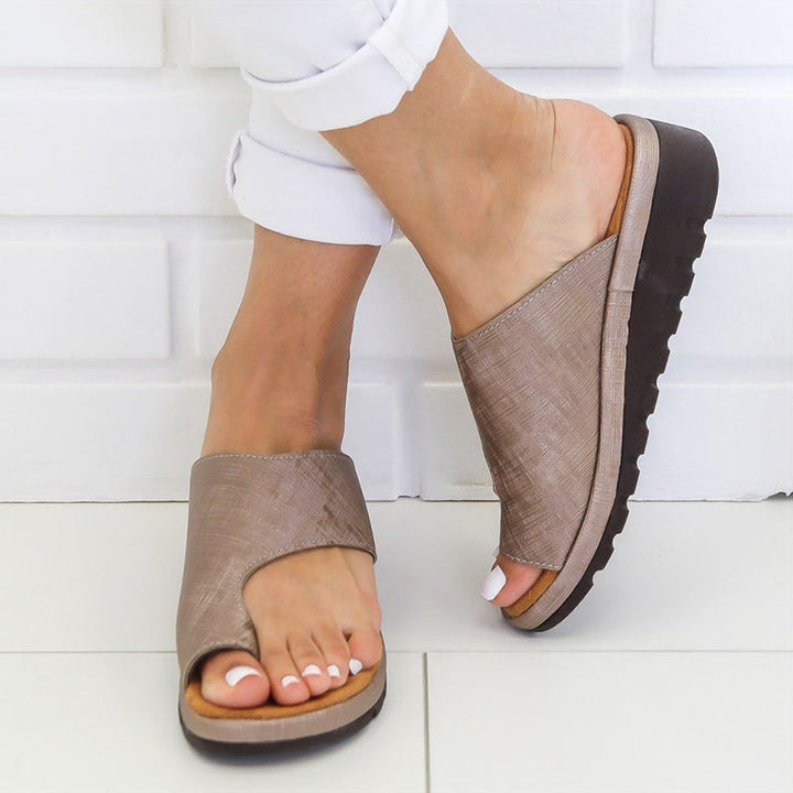 "Damen Sandalen, ergonomisch, vegan, in Gelb, Leopard, Schwarz, Beige, für Hallux Valgus Korrektur und Komfort."