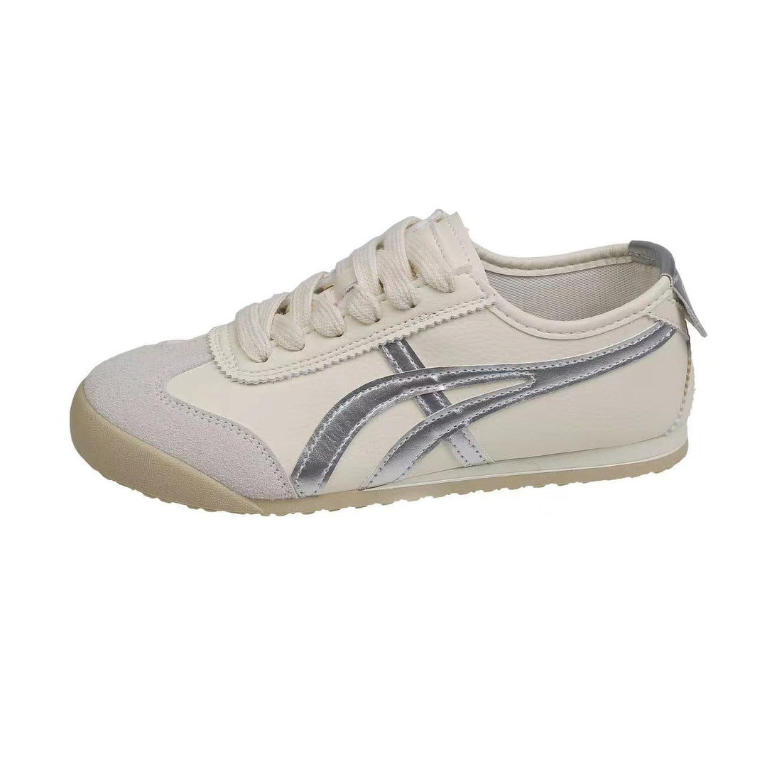 "Damen Sneaker im Retro-Stil, Veloursleder, kontrastreiche Farben, sportlich elegant, rutschfeste Sohle, komfortabel"