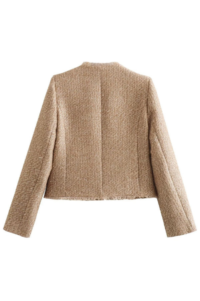 "Damen Sommerjacke elegant, leicht, vielseitig, beige, zeitloses Design, ideal für jede Gelegenheit, modisch und komfortabel"