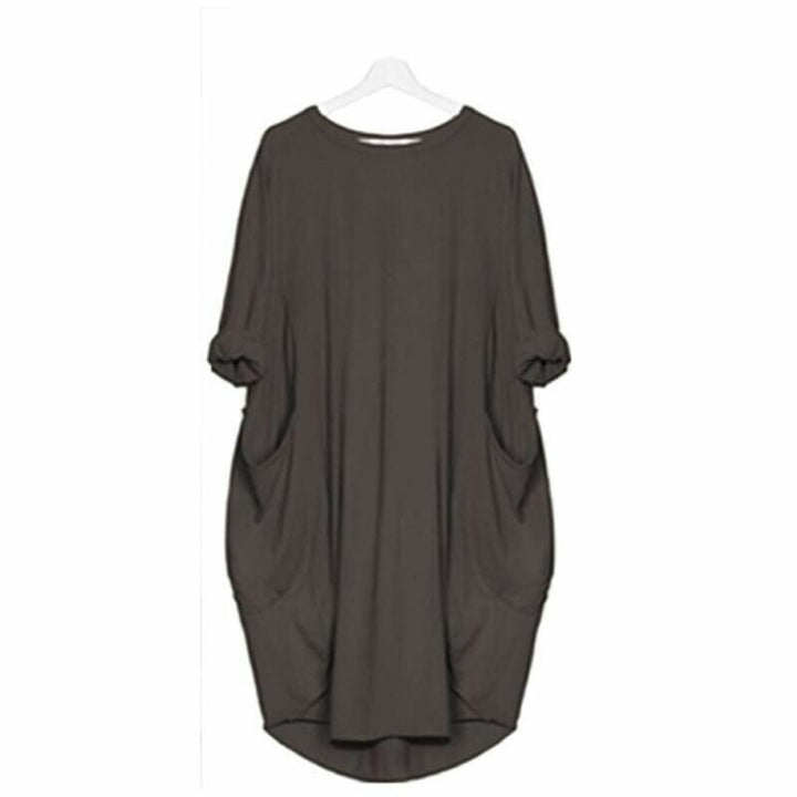 Damen Sommerkleid in lockerer Passform mit Rundhalsausschnitt, elegantes Design, ideal für Sommerausflüge.
