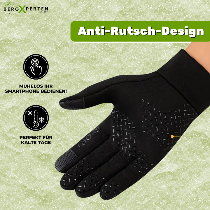 "Damen Thermohandschuhe, wasserdicht, winddicht, schwarz, Touchscreen, reflektierende Streifen, Wildlederfutter, Winter"
