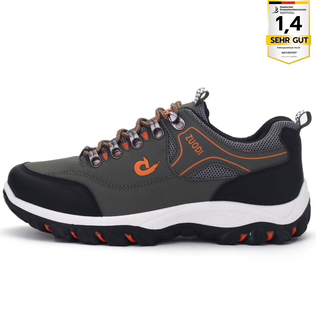 "Damen Trekkingschuhe mit grauer Oberfläche und robuster, rutschfester Sohle für Outdoor-Abenteuer"