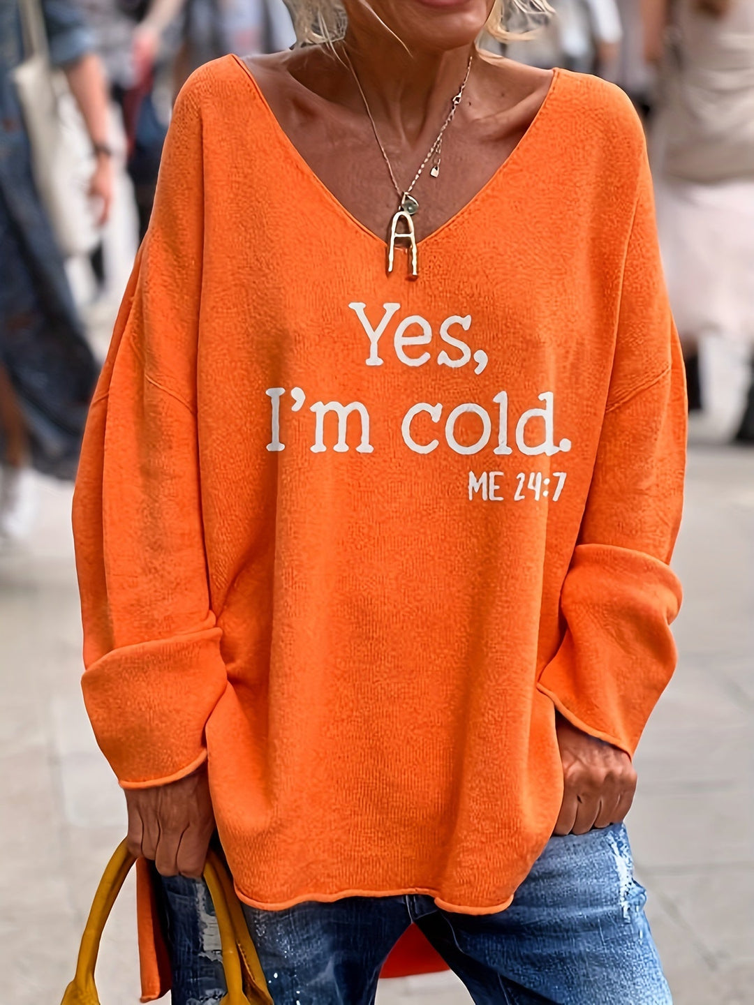 "Damen V-Ausschnitt Pullover lässig, übergröße, einzigartiges Muster, gemütlich, perfekt für Herbst- und Winteroutfits"