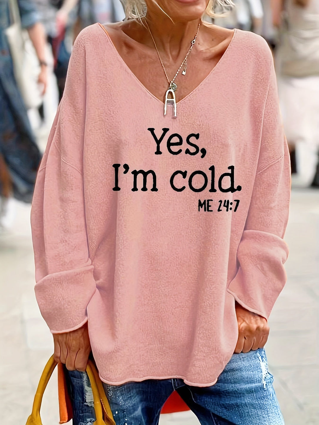 "Damen V-Ausschnitt Pullover lässig, übergröße, einzigartiges Muster, gemütlich, perfekt für Herbst- und Winteroutfits"