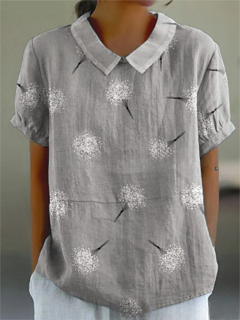 "Damen Vintage Bluse mit Blumenmuster, lässige Passform, romantisch, vielseitig, ideal für Alltag und besondere Anlässe."