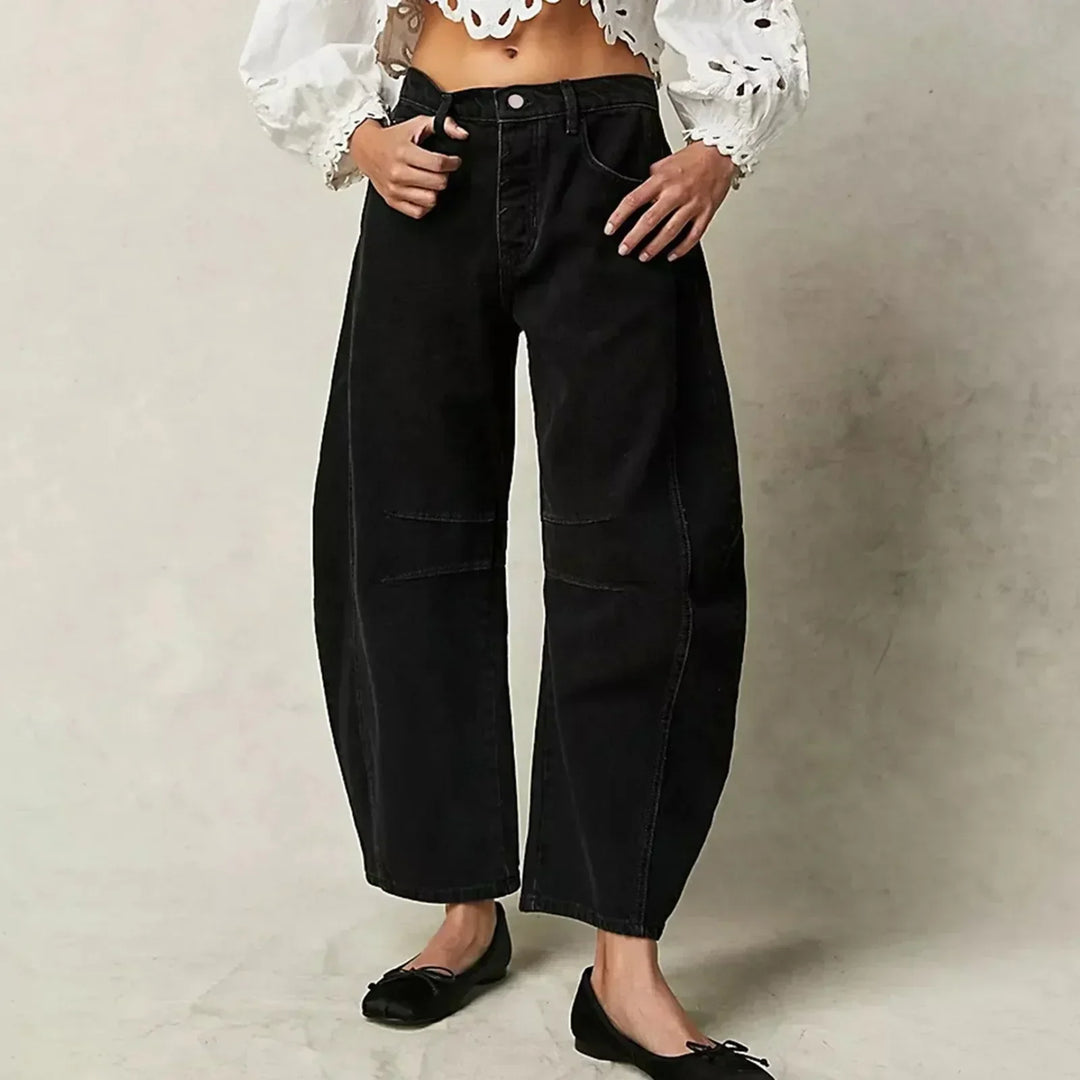 "Damen Wide-Leg Jeans, entspannte Passform, stilvoll, weites Bein, komfortabel, vielseitig für Tag und Nacht kombiniert"