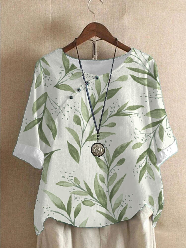 "Damenbluse mit lebhaftem Druck, vielseitig kombinierbar, stylisch und bequem, ideal für elegante und legere Anlässe."