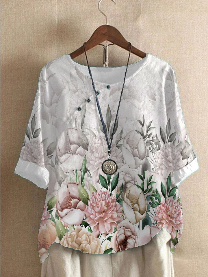 "Damenbluse mit lebhaftem Druck, vielseitig kombinierbar, stylisch und bequem, ideal für elegante und legere Anlässe."