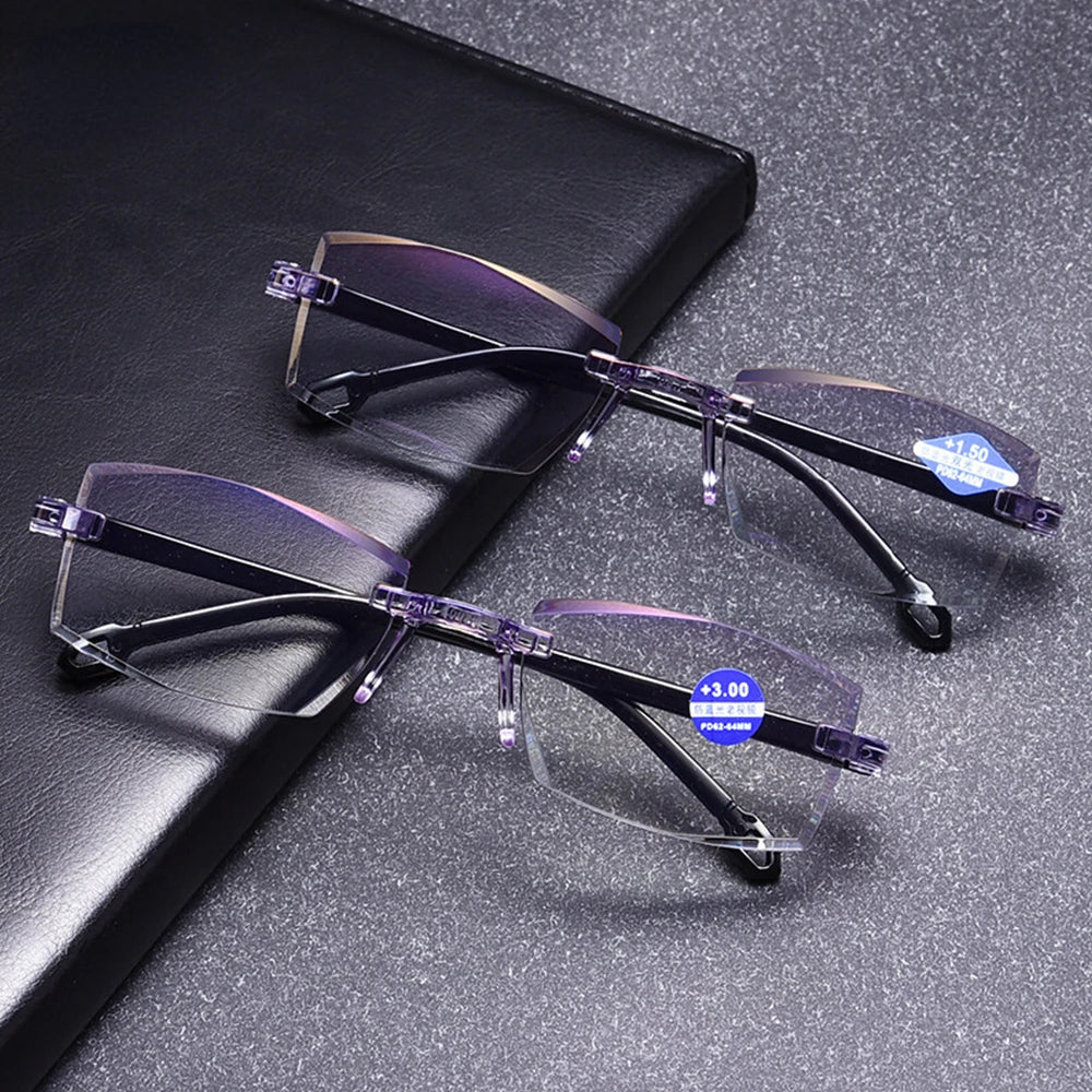 "Damenbrille mit robustem Rahmen, modernen Design und Anti-Blaulicht-Technologie für klaren Blick und Augenschutz."