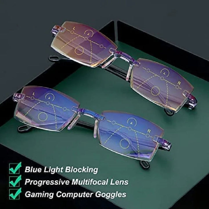 "Damenbrille mit robustem Rahmen, modernen Design und Anti-Blaulicht-Technologie für klaren Blick und Augenschutz."